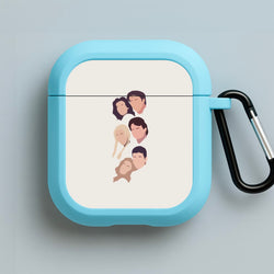 Cast Faces Blue AirPods Case