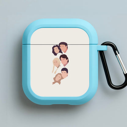 Cast Faces Blue AirPods Case