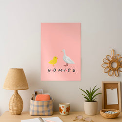 Homies Chick And Duck Art Print
