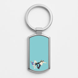 Tug Of War Silver Keyring