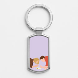 Eating Some Food Silver Keyring