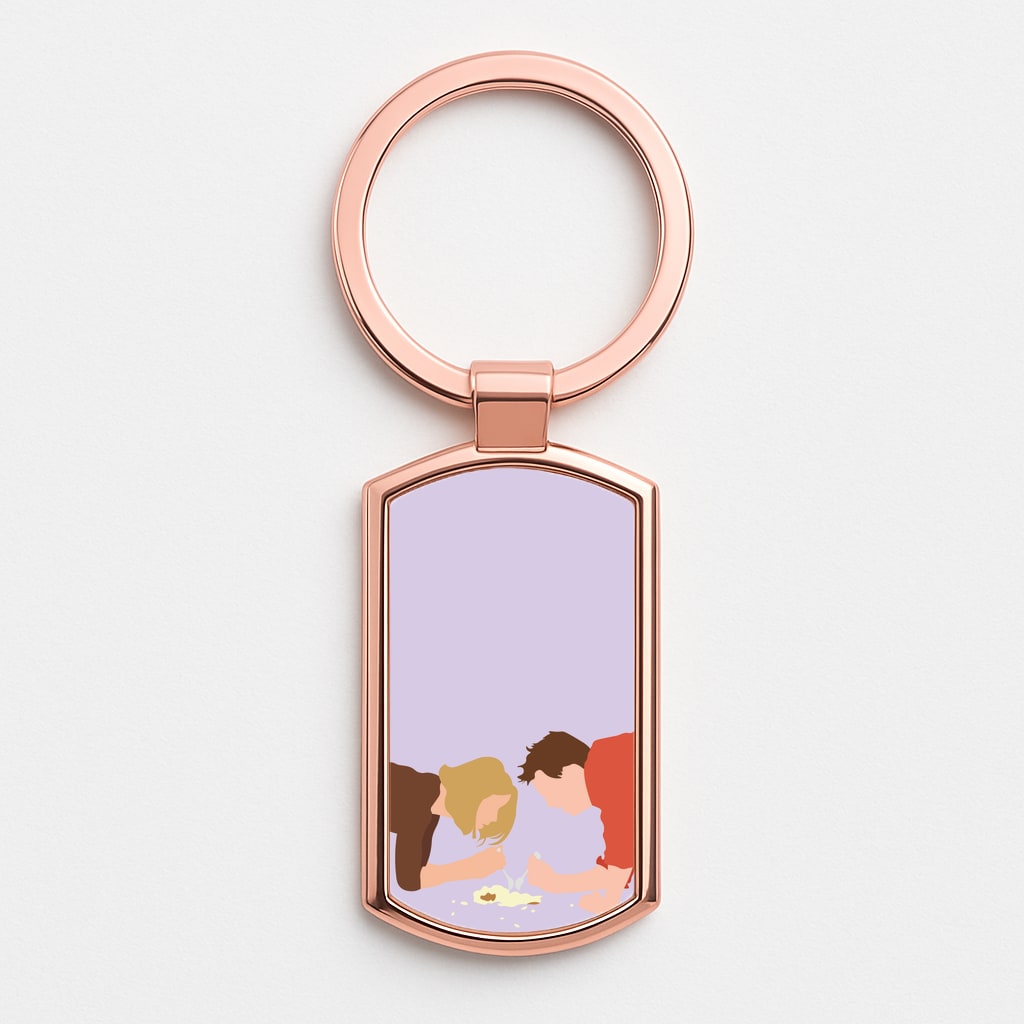 Eating Some Food Rose Gold Keyring