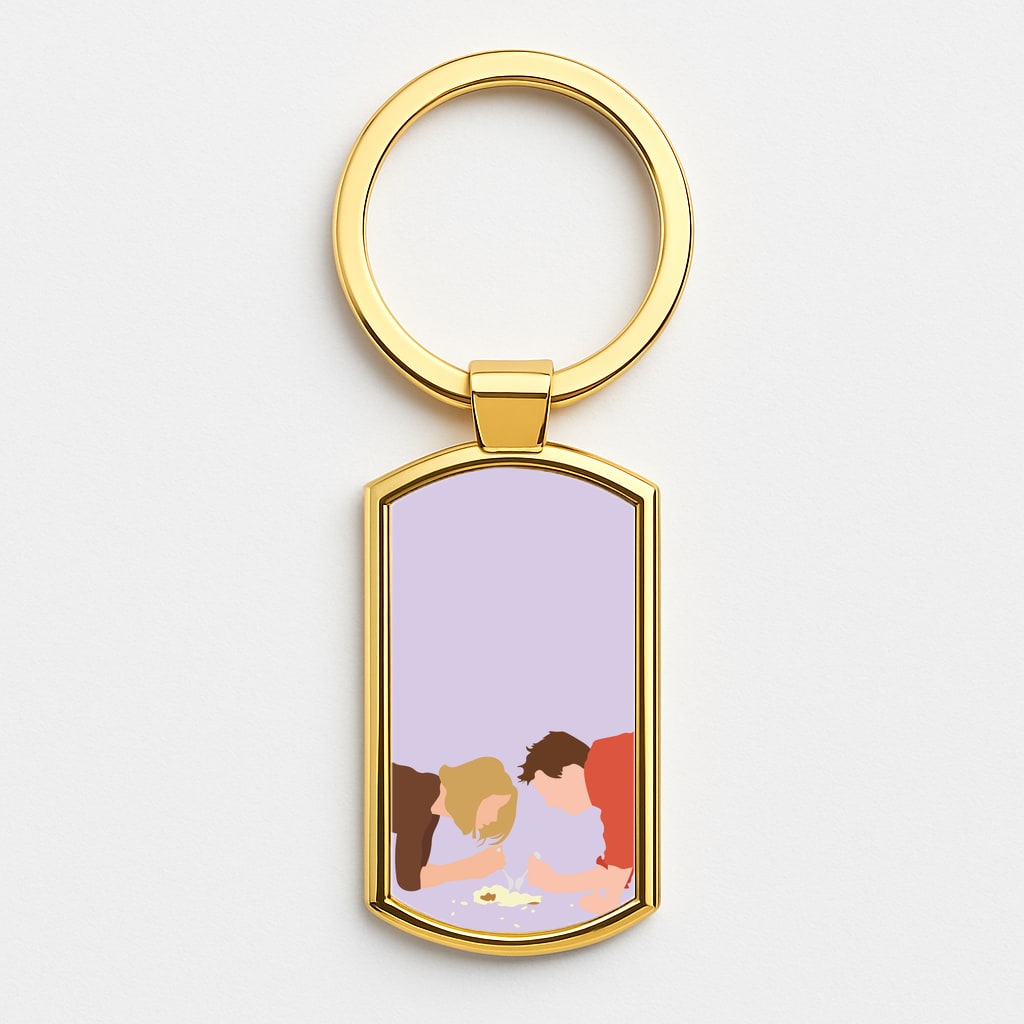 Eating Some Food Gold Keyring