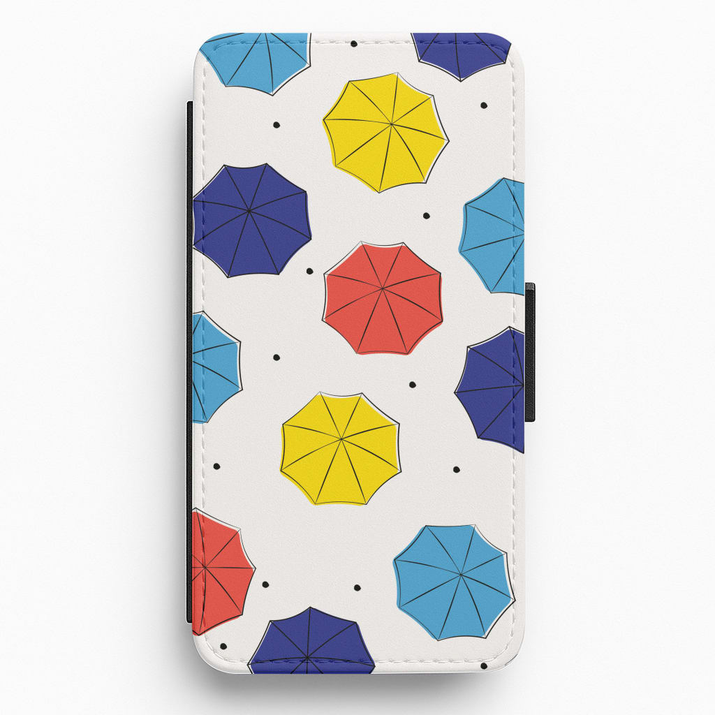Colourful Umbrellas Pattern Flip / Wallet Phone Case