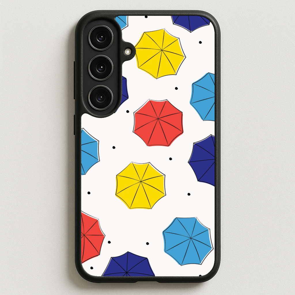 Colourful Umbrellas Pattern Phone Case for Galaxy S25FE