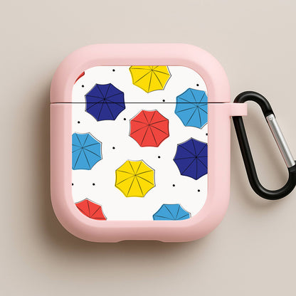 Colourful Umbrellas Pattern Pink AirPods Case