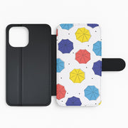 Colourful Umbrellas Pattern Flip / Wallet Phone Case 2