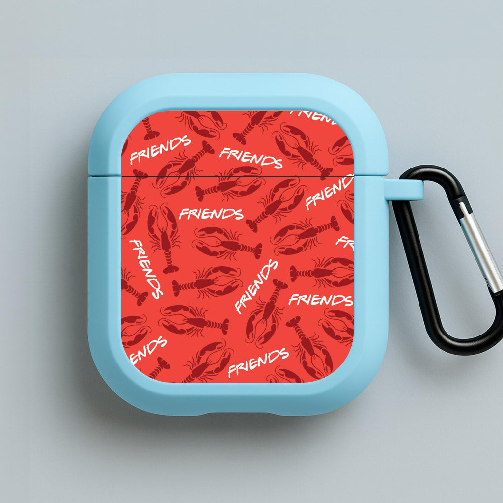 Sitcom Red Lobsters Pattern Blue AirPods Case