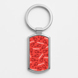 Sitcom Red Lobsters Pattern Silver Keyring