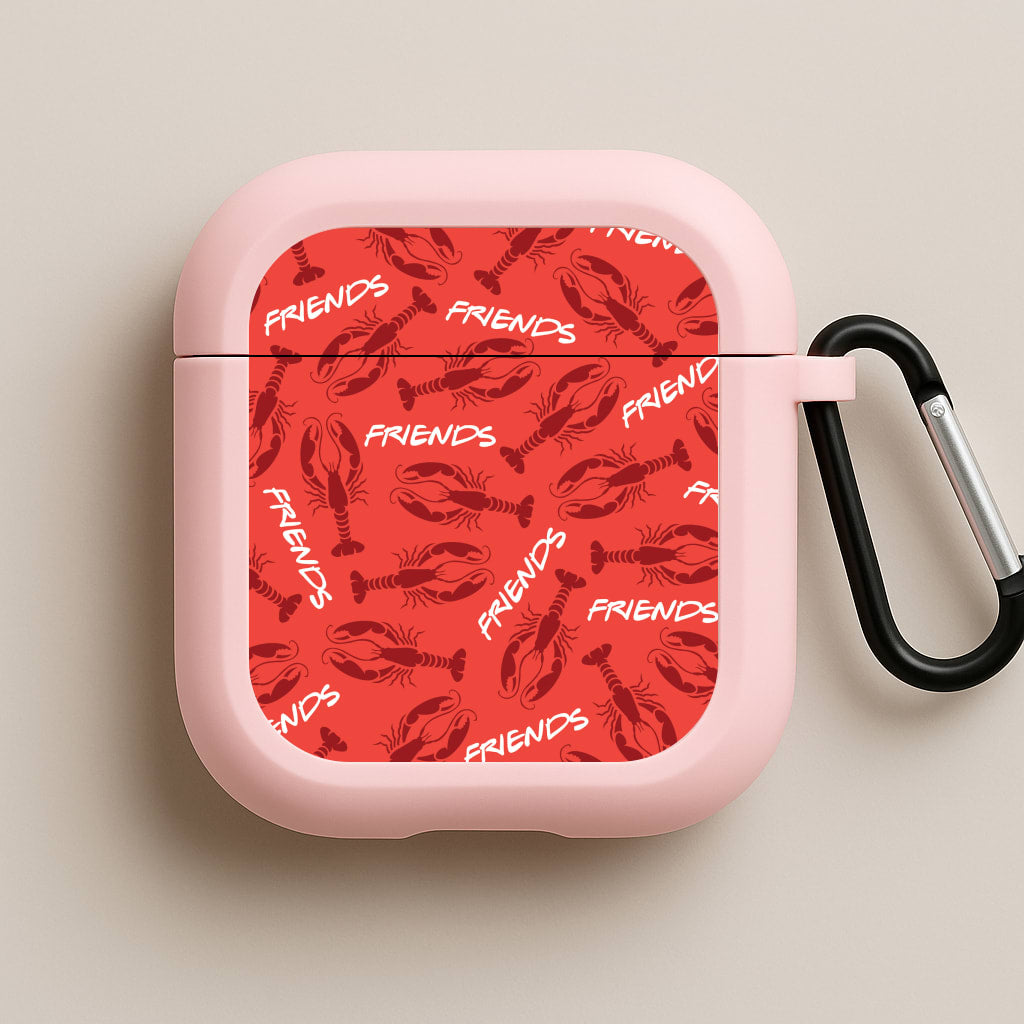 Sitcom Red Lobsters Pattern Pink AirPods Case
