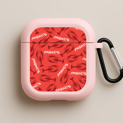 Sitcom Red Lobsters Pattern Pink AirPods Case
