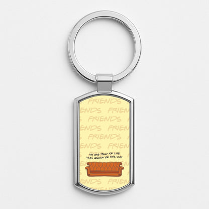 No One Told You Pattern Silver Keyring