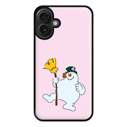 Broom - Snowman Phone Case for iPhone 16 Plus