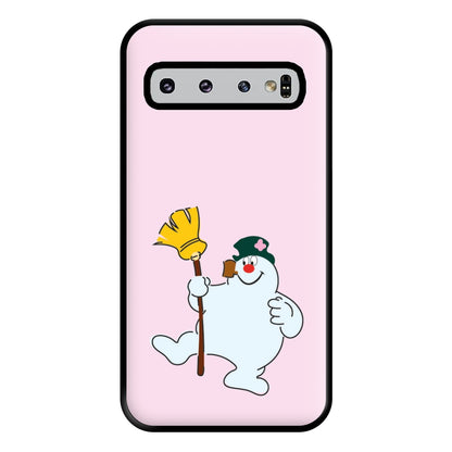 Broom - Snowman Phone Case for Galaxy S10 Plus