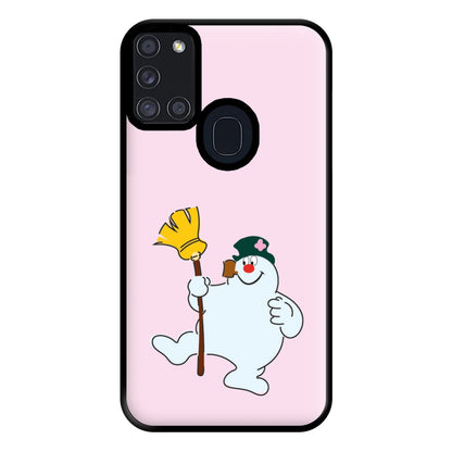 Broom - Snowman Phone Case for Galaxy A21s