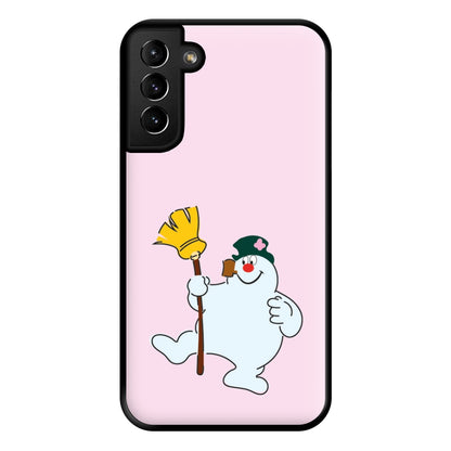 Broom - Snowman Phone Case for Galaxy S21 Plus