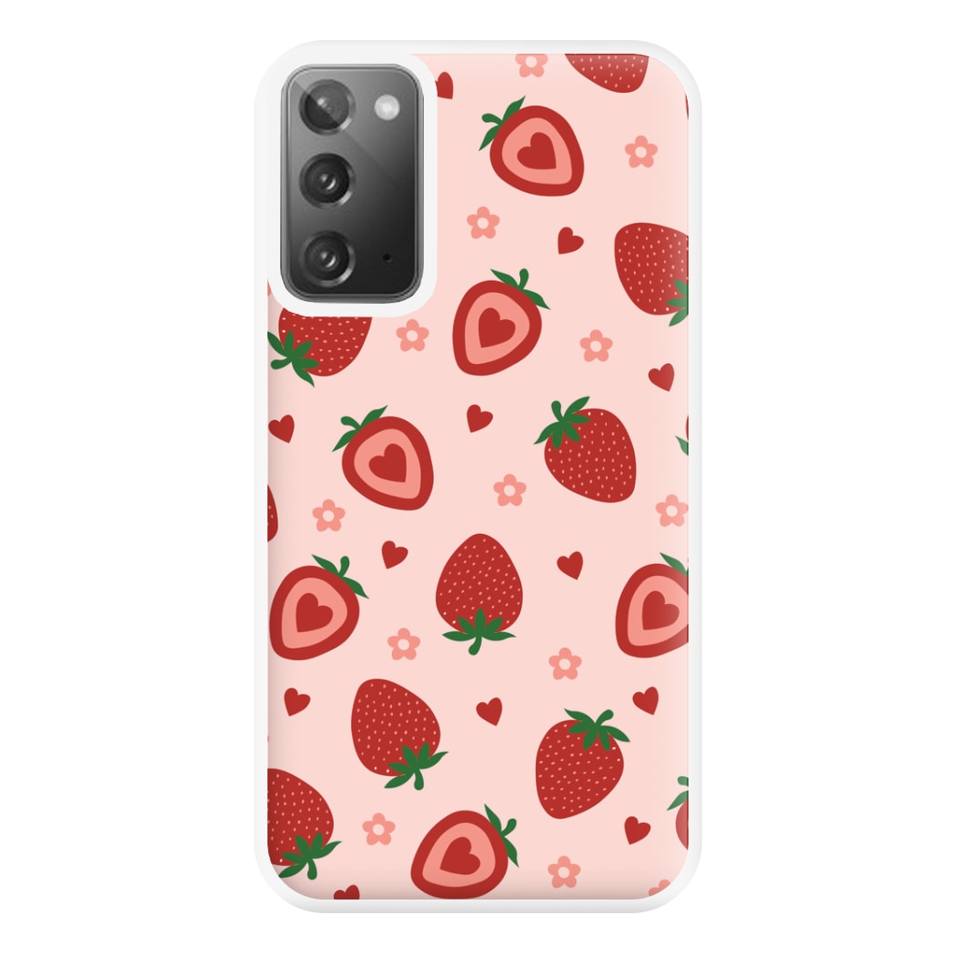 Strawberries And Hearts - Fruit Patterns Phone Case for Galaxy Note 20 Ultra