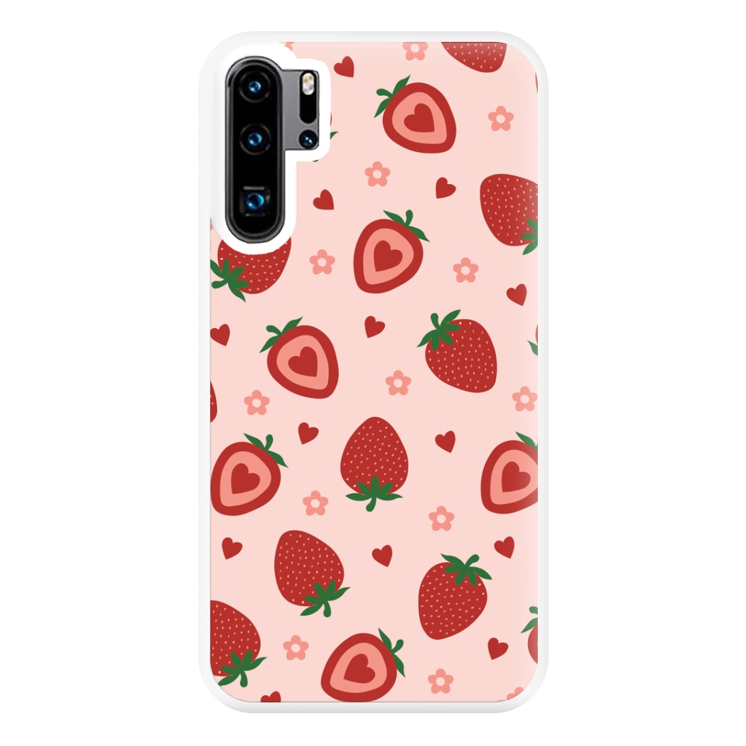 Strawberries And Hearts - Fruit Patterns Phone Case for Huawei P30 Pro