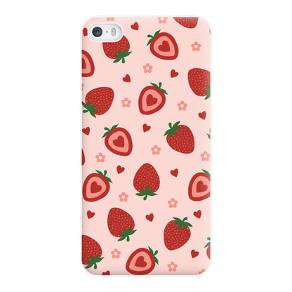 Strawberries And Hearts - Fruit Patterns Phone Case for iPhone 5 / 5s / SE 2016