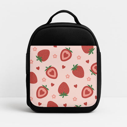Strawberries And Hearts - Fruit Patterns Insulated Lunchbox