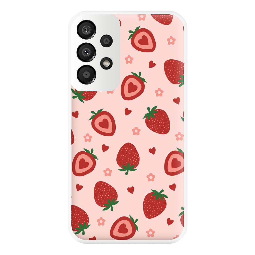 Strawberries And Hearts - Fruit Patterns Phone Case for Galaxy A33