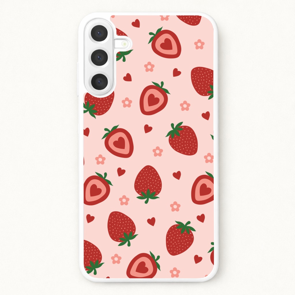 Strawberries And Hearts - Fruit Patterns Phone Case for Galaxy A17