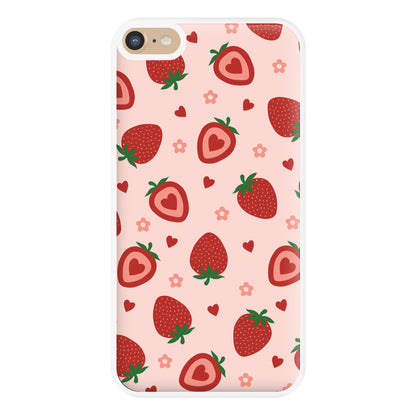 Strawberries And Hearts - Fruit Patterns Phone Case for iPhone 6 Plus / 7 Plus / 8 Plus