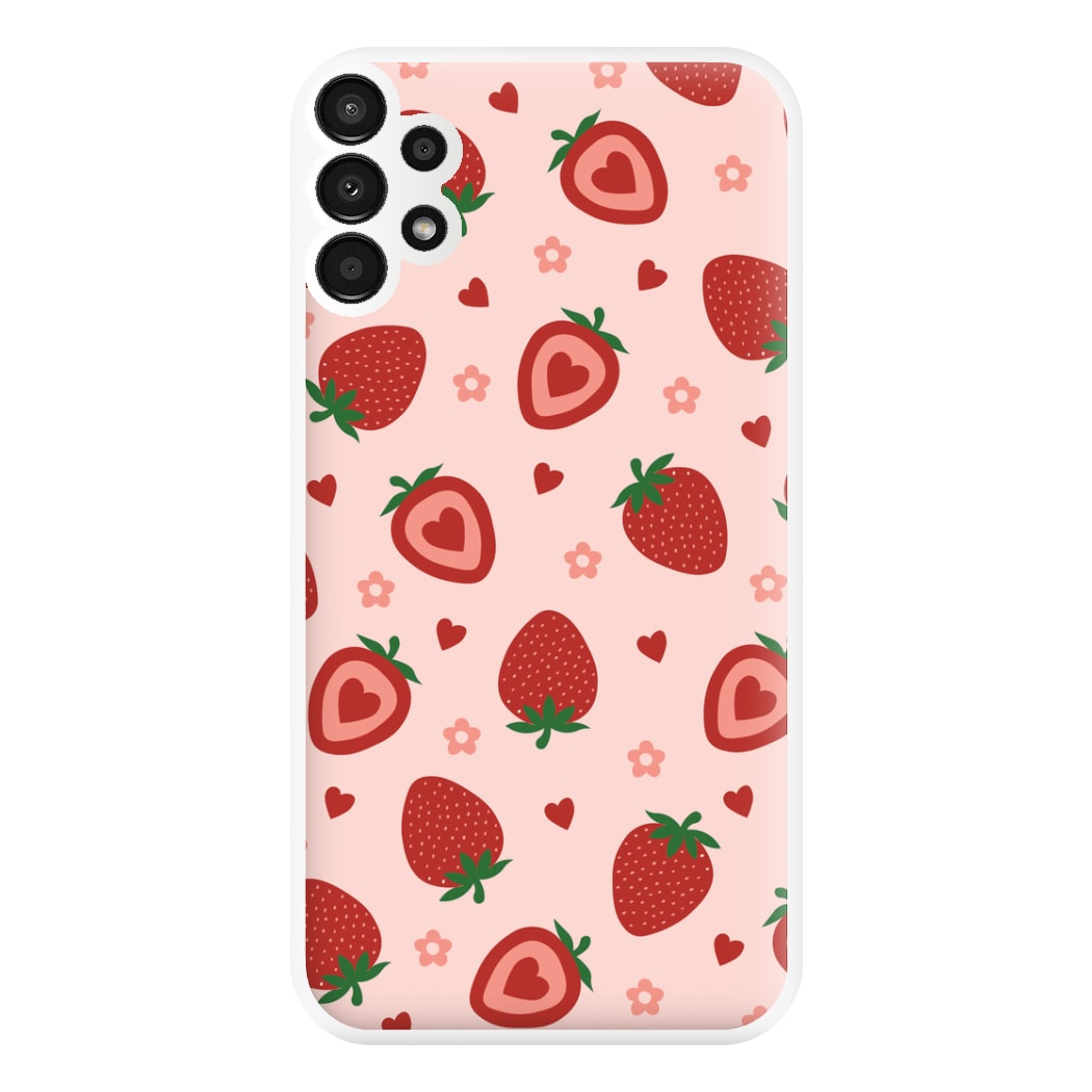 Strawberries And Hearts - Fruit Patterns Phone Case for Galaxy A13