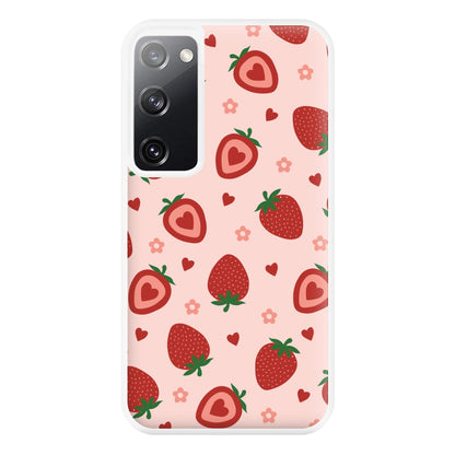 Strawberries And Hearts - Fruit Patterns Phone Case for Galaxy S20