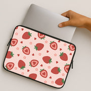 Strawberries And Hearts - Fruit Patterns Laptop Sleeve 2