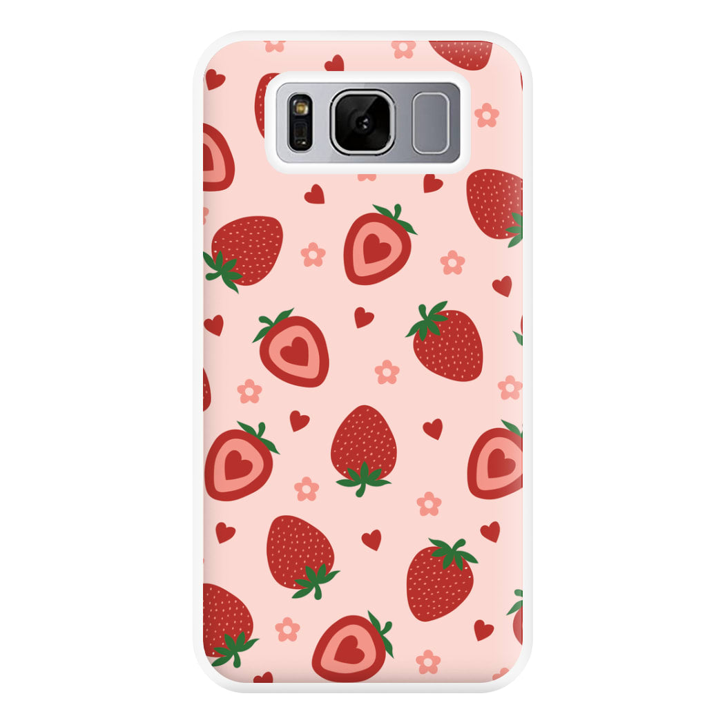 Strawberries And Hearts - Fruit Patterns Phone Case for Galaxy S8 Plus