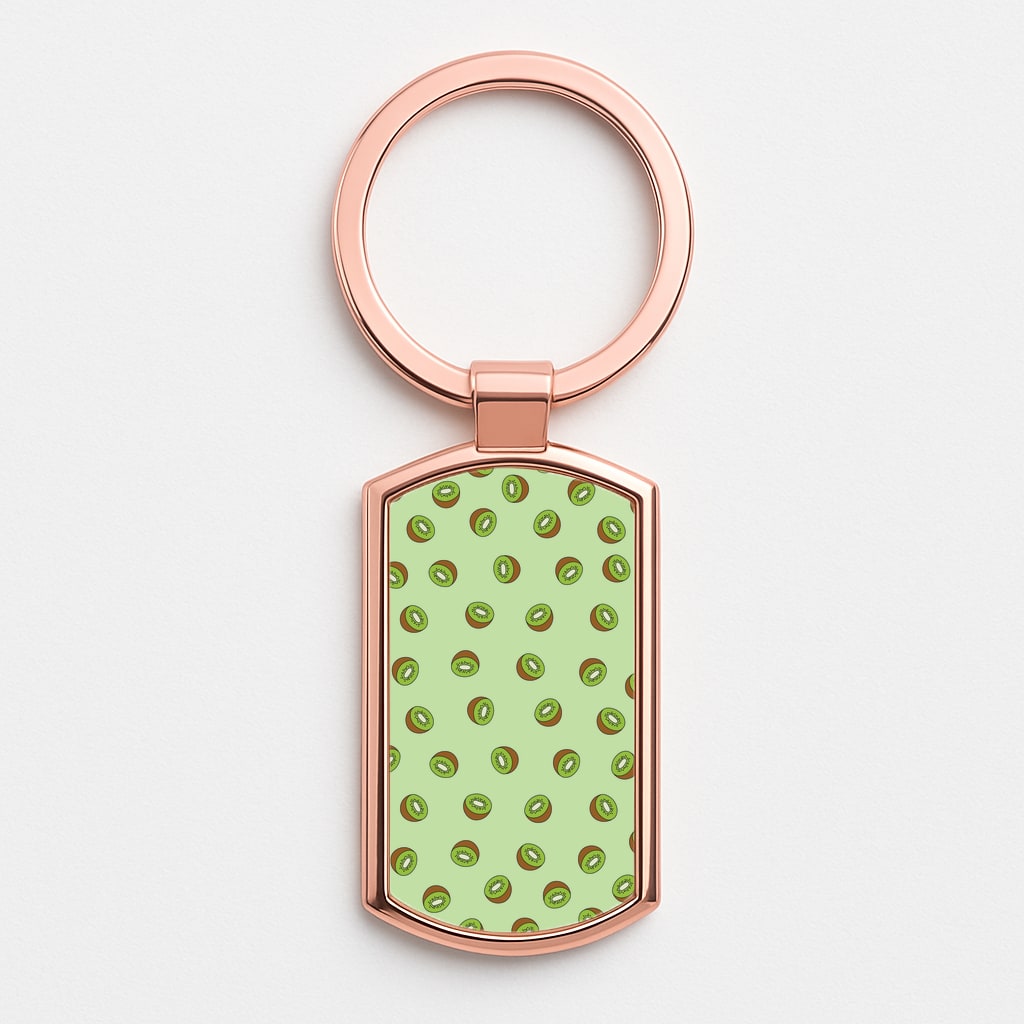 Kiwis - Fruit Patterns Rose Gold Keyring