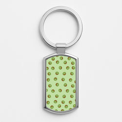 Kiwis - Fruit Patterns Silver Keyring