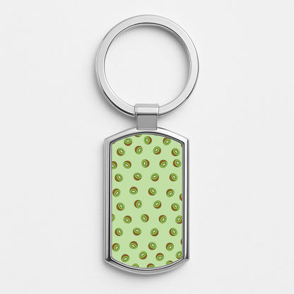 Kiwis - Fruit Patterns Silver Keyring