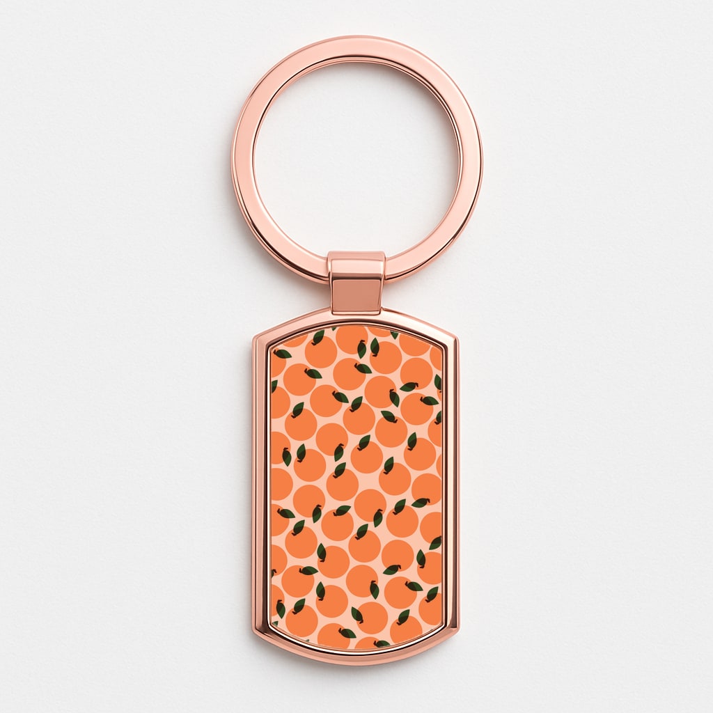 Oranges - Fruit Patterns Rose Gold Keyring