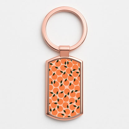 Oranges - Fruit Patterns Rose Gold Keyring