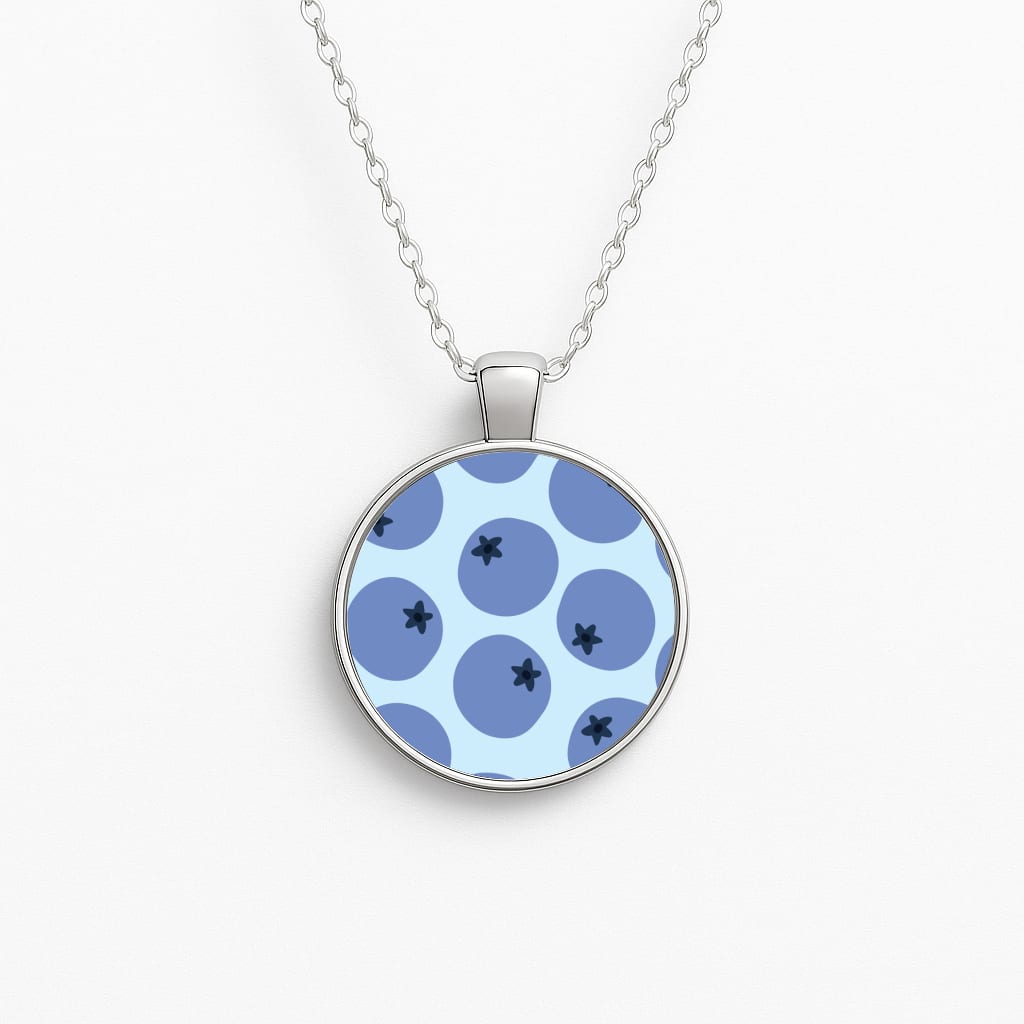 Blueberries - Fruit Patterns Necklace