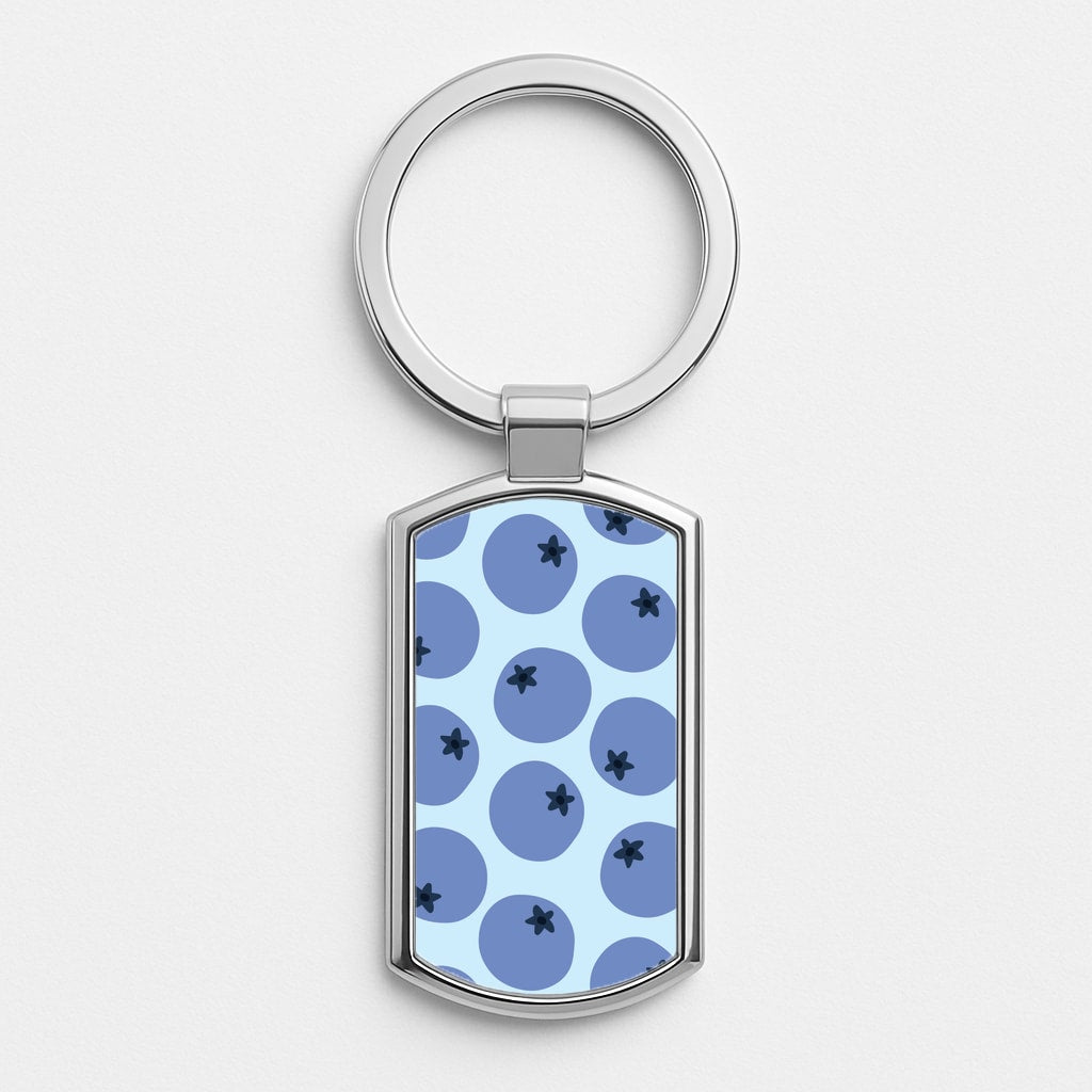 Blueberries - Fruit Patterns Luxury Keyring