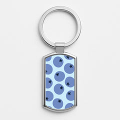 Blueberries - Fruit Patterns Luxury Keyring
