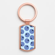 Blueberries - Fruit Patterns Luxury Keyring 4