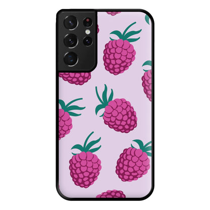 Rasberries - Fruit Patterns Phone Case for Galaxy S21 Ultra