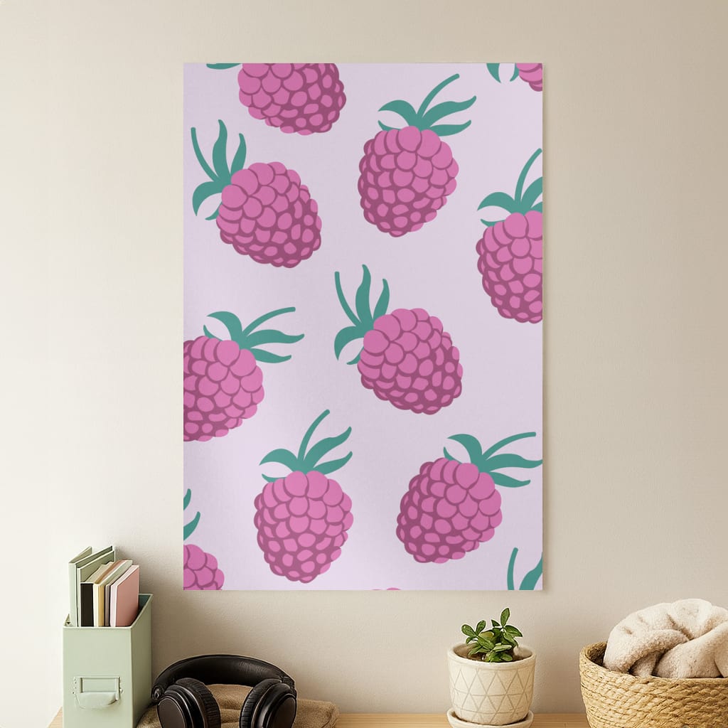 Rasberries - Fruit Patterns Poster