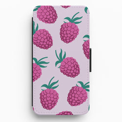 Rasberries - Fruit Patterns Flip / Wallet Phone Case