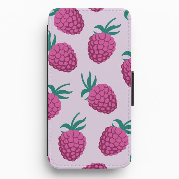Rasberries - Fruit Patterns Flip / Wallet Phone Case