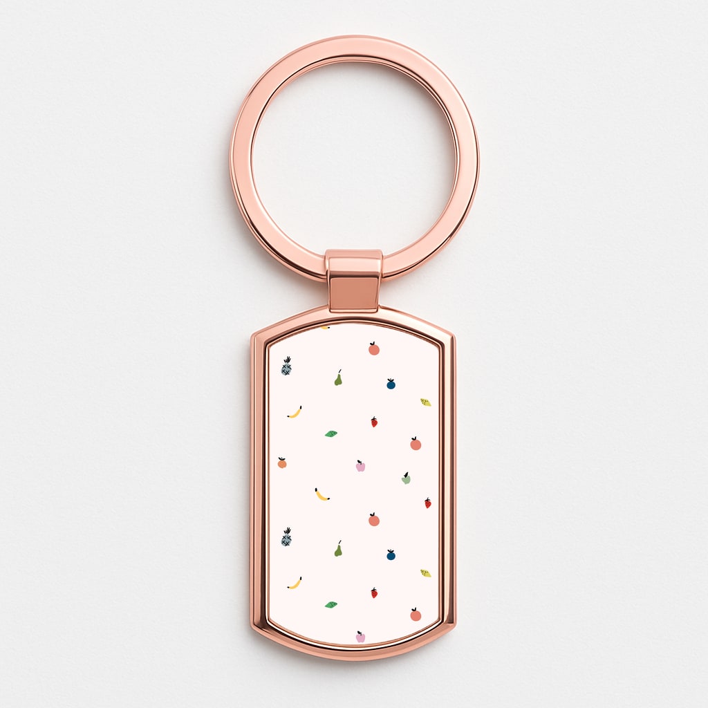 Mini Fruits - Fruit Patterns Rose Gold Keyring