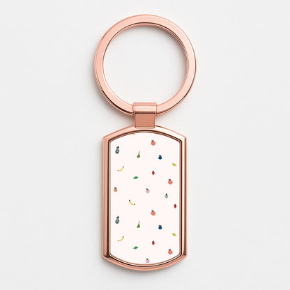 Mini Fruits - Fruit Patterns Rose Gold Keyring