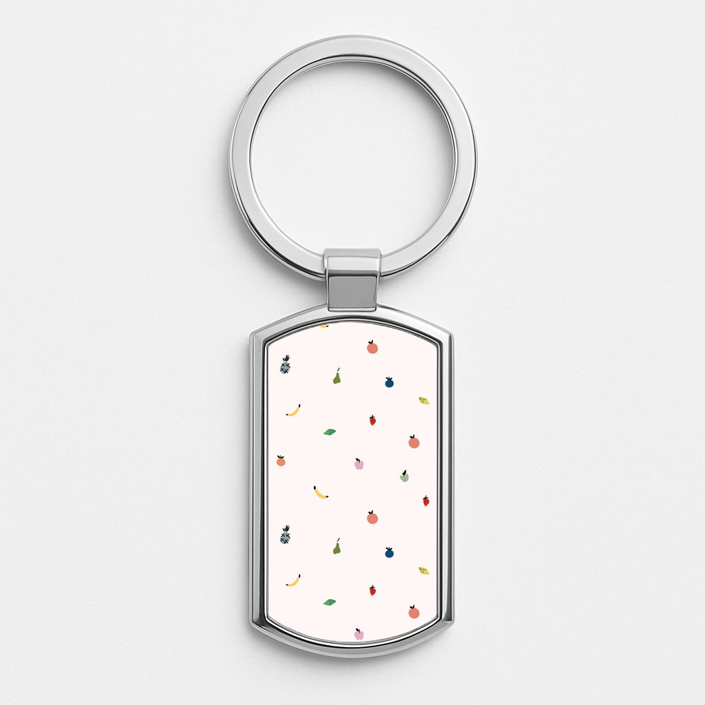 Mini Fruits - Fruit Patterns Silver Keyring