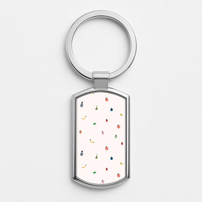 Mini Fruits - Fruit Patterns Silver Keyring