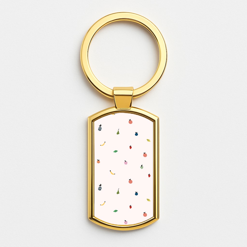 Mini Fruits - Fruit Patterns Gold Keyring