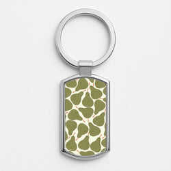 Pears - Fruit Patterns Silver Keyring